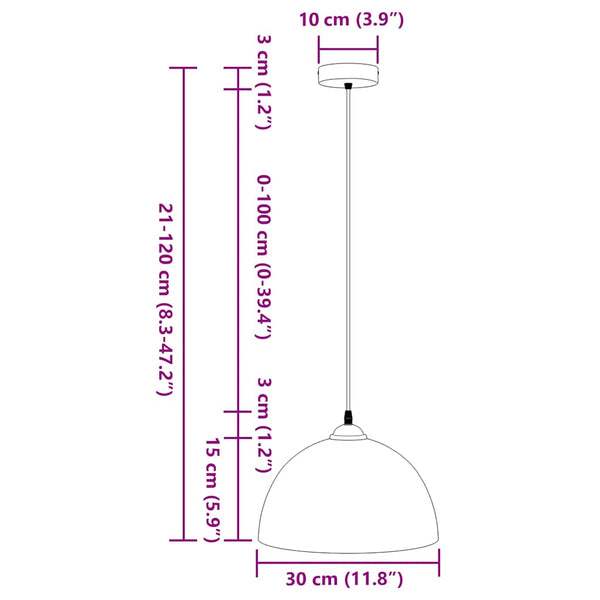 Weiße Pendelleuchten Dilechi Ø30cm (2 Stück, höhenverstellbar, E27)