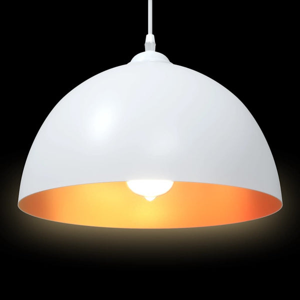 Weiße Pendelleuchten Dilechi Ø30cm (2 Stück, höhenverstellbar, E27)
