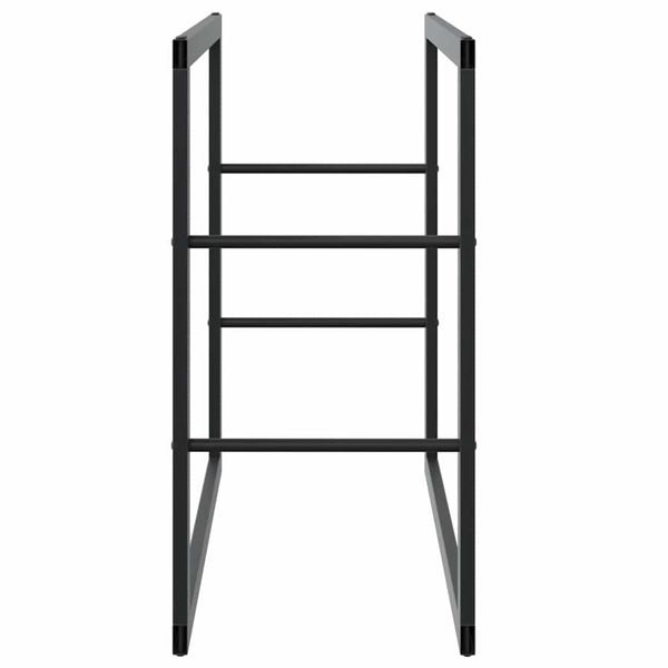Musta polttopuuteline Enon 55x30x61cm (teräs)