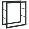 Musta polttopuuteline Enon 55x30x61cm (teräs)