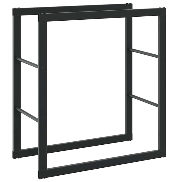 Musta polttopuuteline Enon 55x30x61cm (teräs)