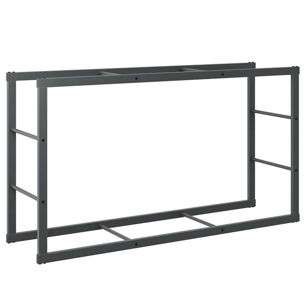 Polttopuuteline musta 110x30x61 cm teräs