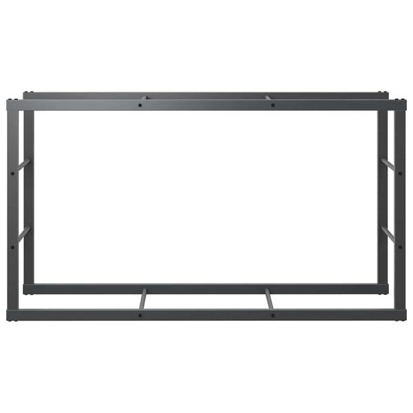 Polttopuuteline musta 110x30x61 cm teräs