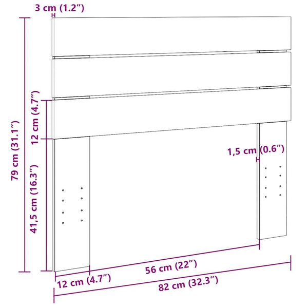 Kopfteil Evis 80cm (Massivholz Eiche)