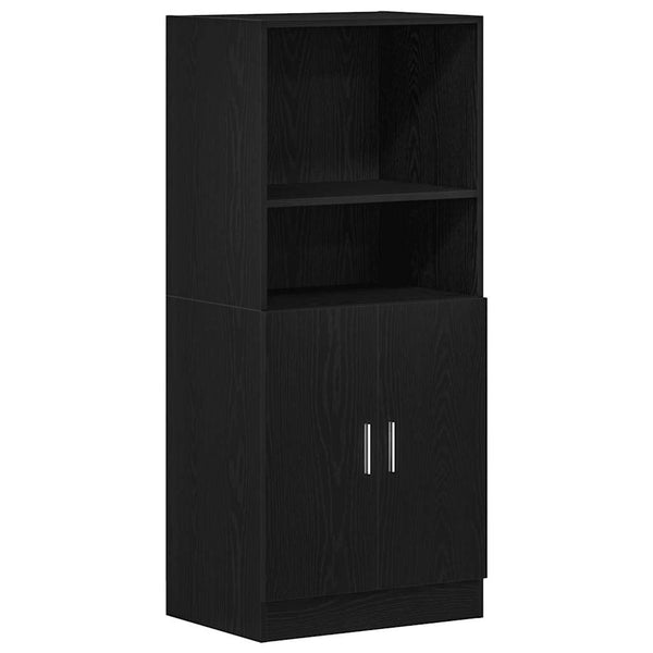Schwarze 3-teilige Küchenschrank-Garnitur Onuc (Holz)