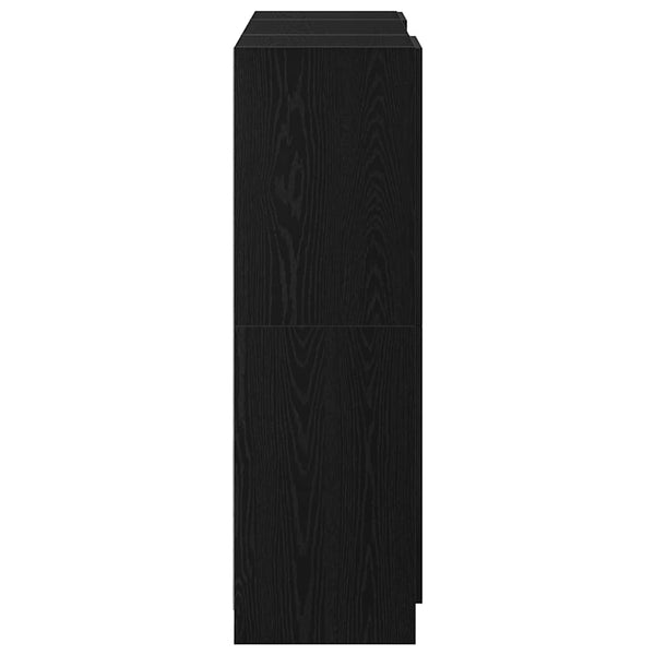 Schwarze 3-teilige Küchenschrank-Garnitur Onuc (Holz)