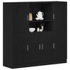 Schwarze 3-teilige Küchenschrank-Garnitur Onuc (Holz)