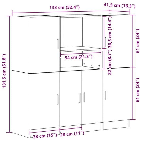 Sonoma oak 3-osainen keittiökaappisarja Onuc Engineered Wood
