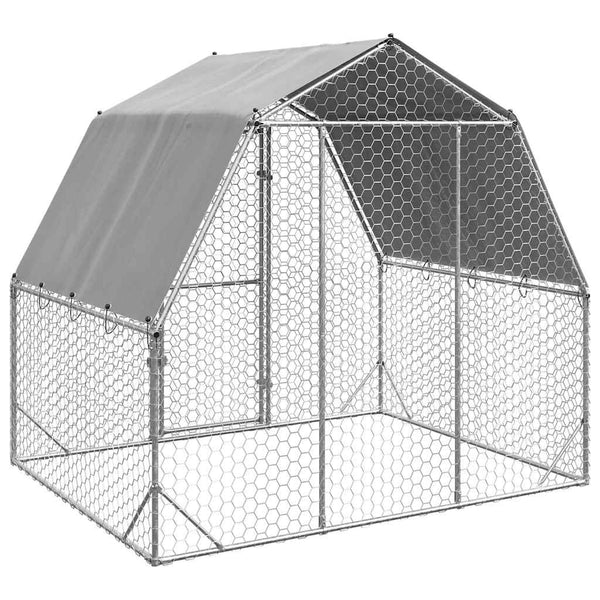 Verzinkter Hühnerauslauf mit Dach Ghorghita 2,5x2x2,25 m (Stahl)