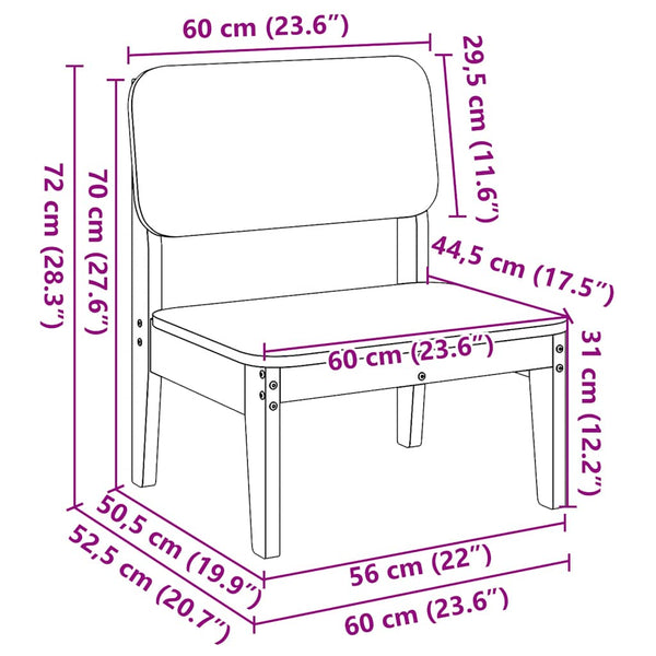 Gartenstuhl Nistor 60x52,5x72cm (Kiefer)