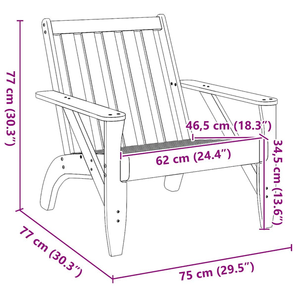 Weiße Garten-Adirondack-Stühle Antinea 75x77x77cm (2 Stk.)