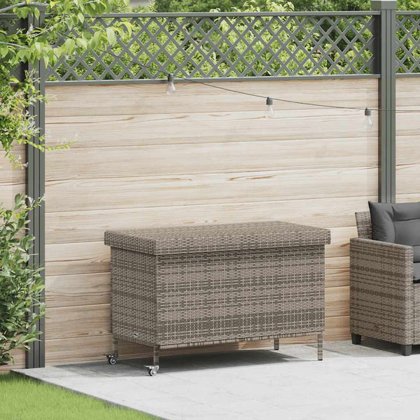 Graue Gartenaufbewahrungsbox auf Rädern Nefeot 110x55x73cm