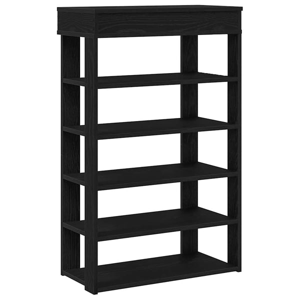 Schwarzer Schuhschrank Magneriu 60x30x98cm (Holz)