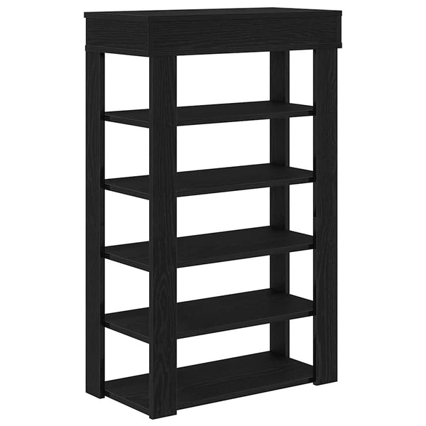 Schwarzer Schuhschrank Magneriu 60x30x98cm (Holz)