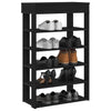 Schwarzer Schuhschrank Magneriu 60x30x98cm (Holz)