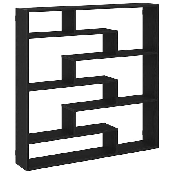 Schwarzes Wandwürfelregal Dobrivoi (7 Fächer, Holz)