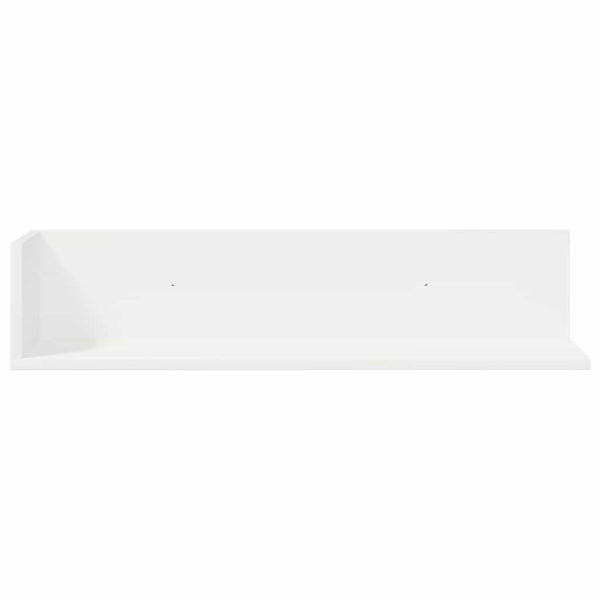 Weißes Wandregal Reghini 75x16,5x16,5cm (2 Stück Spanplatte)