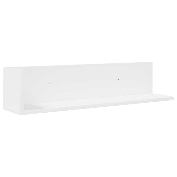 Weißes Wandregal Reghini 75x16,5x16,5cm (2 Stück Spanplatte)