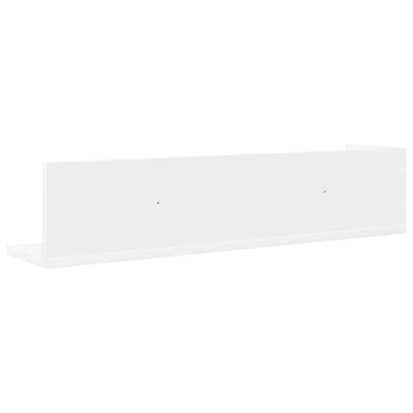 Weißes Wandregal Reghini 75x16,5x16,5cm (2 Stück Spanplatte)