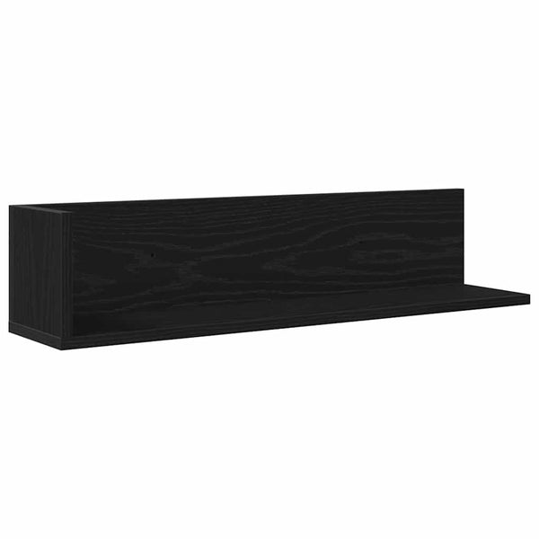 Schwarzes Wandregal Reghini 75x16,5x16,5cm (2 Stück Spanplatte)