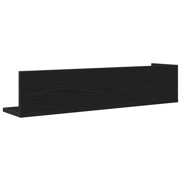 Schwarzes Wandregal Reghini 75x16,5x16,5cm (2 Stück Spanplatte)