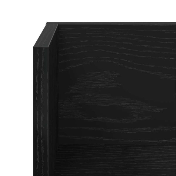 Schwarzes Wandregal Reghini 75x16,5x16,5cm (2 Stück Spanplatte)