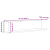 Schwarzes Wandregal Reghini 75x16,5x16,5cm (2 Stück Spanplatte)