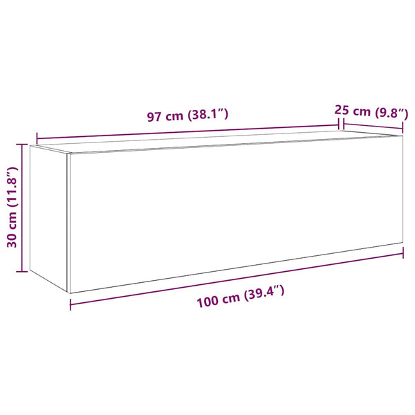 Vasalina Badezimmerschrank, grau Sonoma, 100x25x30cm (Holz)