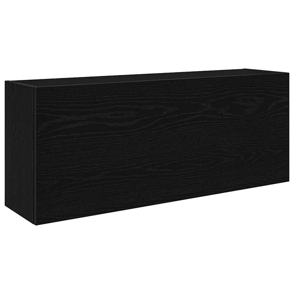 Schwarzer Badezimmer-Wandschrank Vasalina 100x25x40cm (Holz)