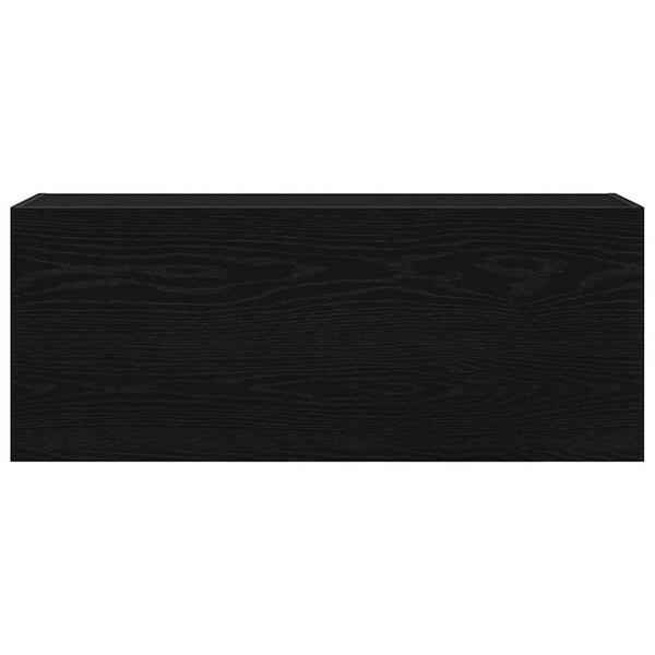 Schwarzer Badezimmer-Wandschrank Vasalina 100x25x40cm (Holz)