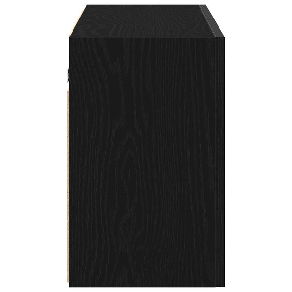 Schwarzer Badezimmer-Wandschrank Vasalina 100x25x40cm (Holz)