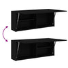 Schwarzer Badezimmer-Wandschrank Vasalina 100x25x40cm (Holz)