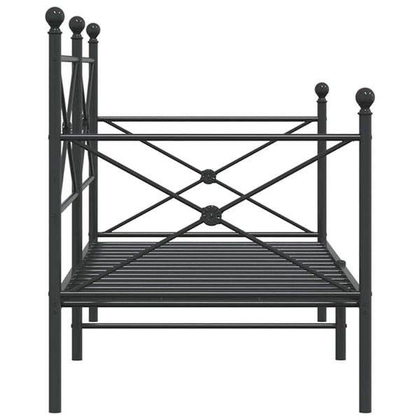 Musta päiväsänky Giurgean 90x200cm (ilman patjaa teräs)