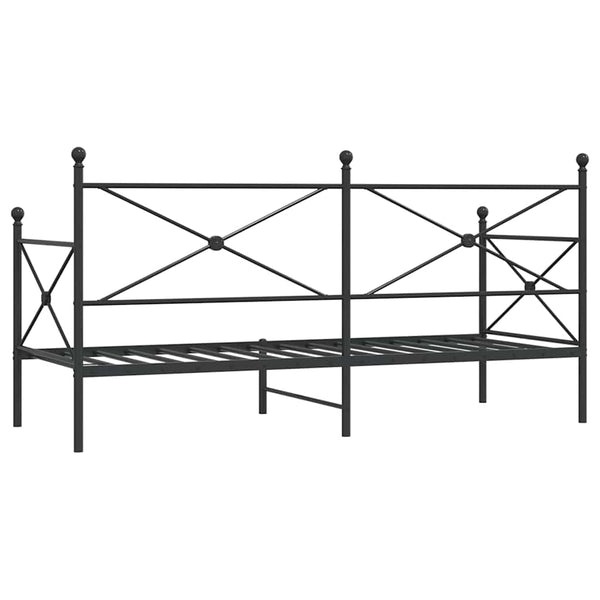 Musta päiväsänky Giurgean 90x200cm (ilman patjaa teräs)