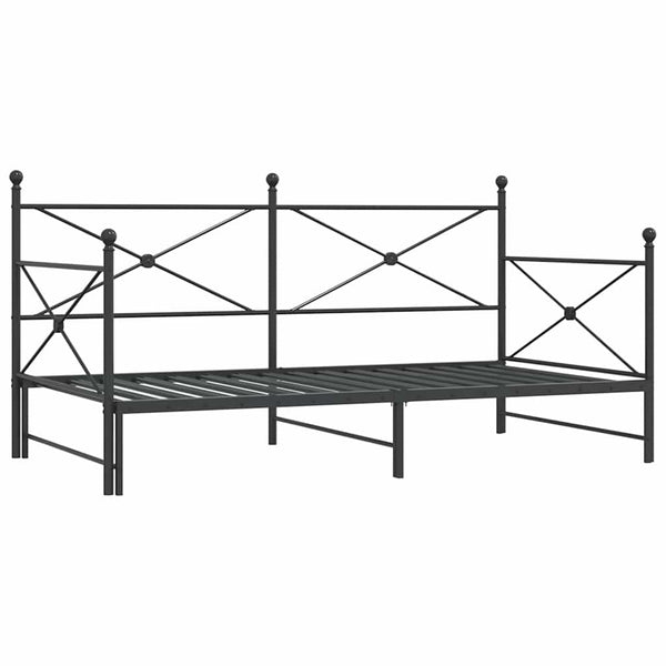 Musta sohvasänky Giurgean 107x203cm (ilman patjaa, teräs)