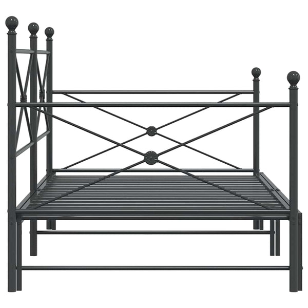 Musta sohvasänky Giurgean 107x203cm (ilman patjaa, teräs)