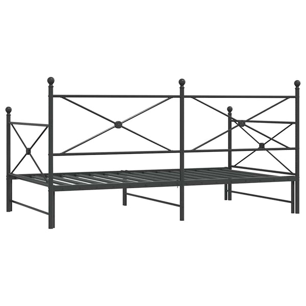 Musta sohvasänky Giurgean 107x203cm (ilman patjaa, teräs)