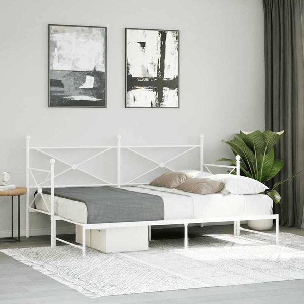 Valkoinen leposohva ilman patjaa Giurgean 90x190cm (teräs)