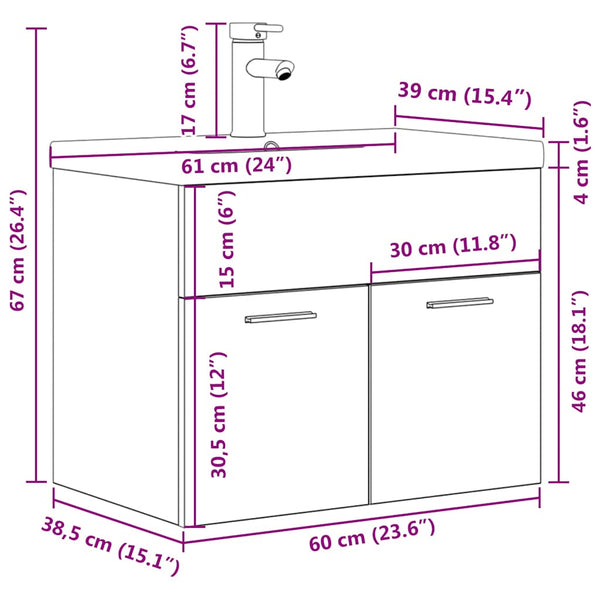 Visentea Waschbeckenunterschrank (mit integriertem Waschbecken)