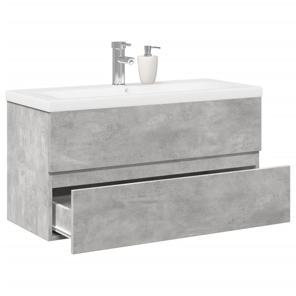 Badezimmermöbel-Set Fl (Holz, 2-teilig, Betongrau)