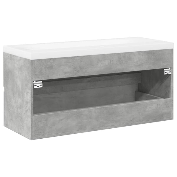Badezimmermöbel-Set Fl aus Holz (2-teilig, Betongrau)