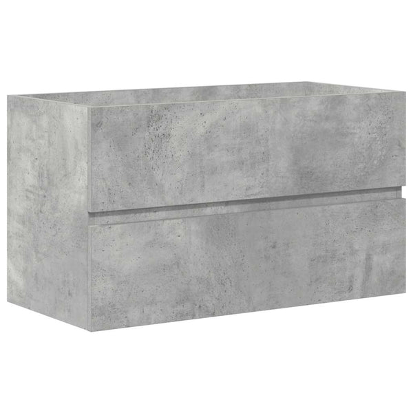Betongraues Badezimmermöbelset Fl (Holz, 2-teilig)