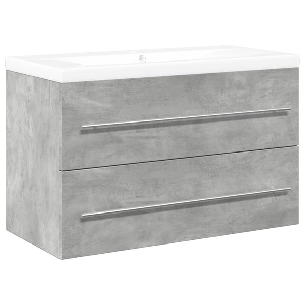 Senoile (2-teilig, Holz) – Badezimmermöbel-Set in Beton-Grau