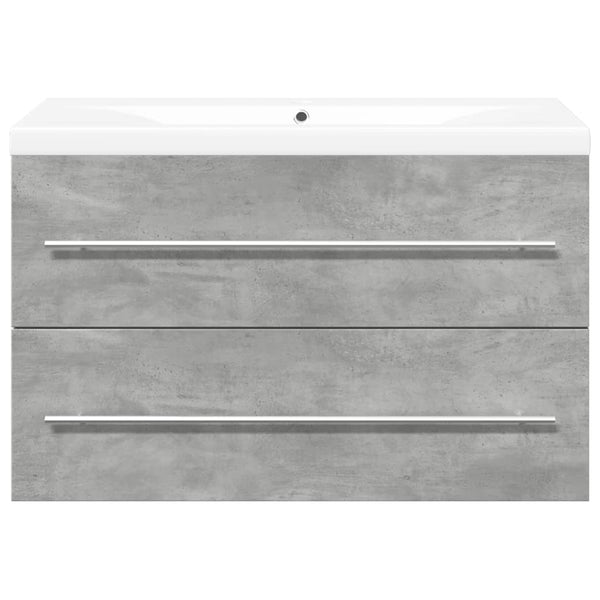 Senoile (2-teilig, Holz) – Badezimmermöbel-Set in Beton-Grau