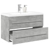 Senoile (2-teilig, Holz) – Badezimmermöbel-Set in Beton-Grau