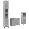 Badezimmermöbel-Set Leanca, betongrau (3-teilig, Holz)