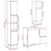 Badezimmermöbel-Set Leanca, betongrau (3-teilig, Holz)