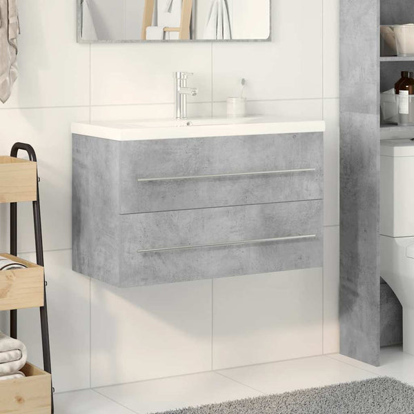 Betongraue Senoile Badmöbelserie (2-teilig, Holz)