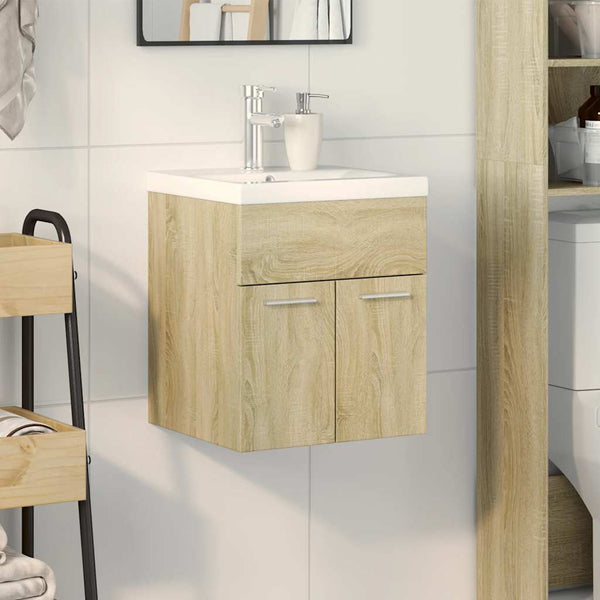 Badezimmermöbel-Set Visentea (2-teilig, Sonoma-Eiche, Holz)