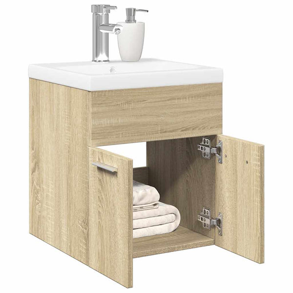 Badezimmermöbel-Set Visentea (2-teilig, Sonoma-Eiche, Holz)